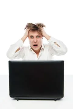 Concept of stressed busibnessman at work Stock Photos