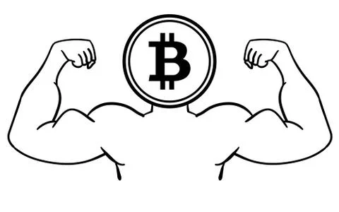 The concept of strong bitcoin Stock Illustration