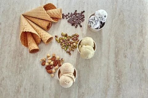 The concept of the structure of ice cream. Stock Photos