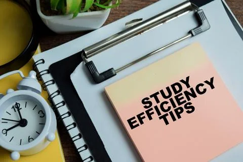 Concept of study efficiency tips write on sticky notes Fotos de archivo