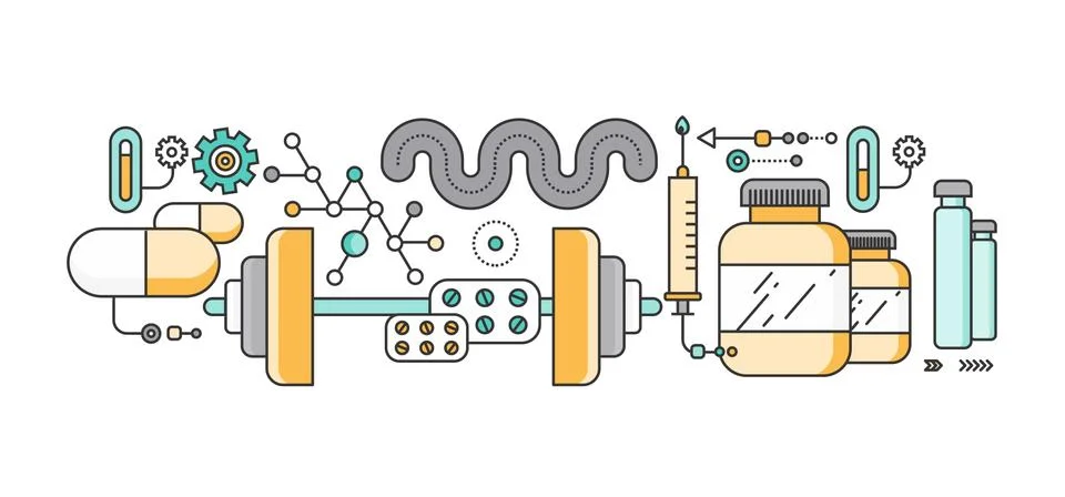 Concept study of human medicine Stock Illustration