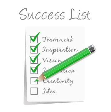 Concept success check list Stock Illustration
