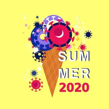Concept of summer 2020 Stock Illustration