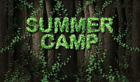 Concept of summer camp Иллюстрация