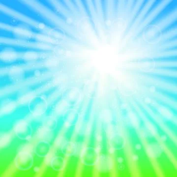 Concept Summer Solstice. Sky, blur, sun, the lights of a sun Stock Illustration