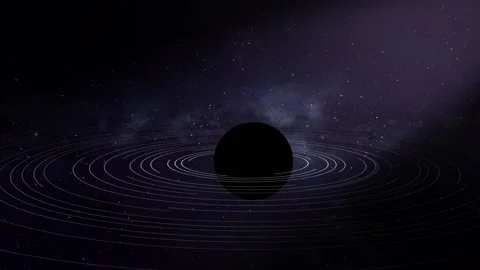Concept of super massive black hole in a empty space slowly moving forward. Stock Footage 164089737