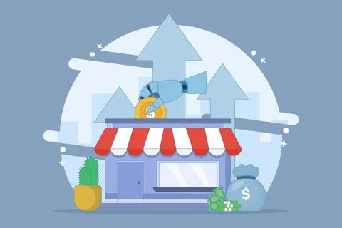 Concept of supporting small and medium enterprises 스톡 일러스트