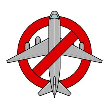 The concept of suspension, stop flight, flights; coronavirus, covid-19. Vecto Stock Illustration