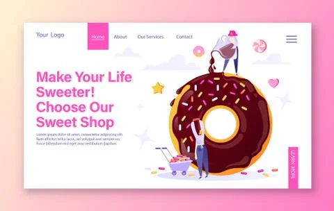 Concept of sweets production, Stock Illustration