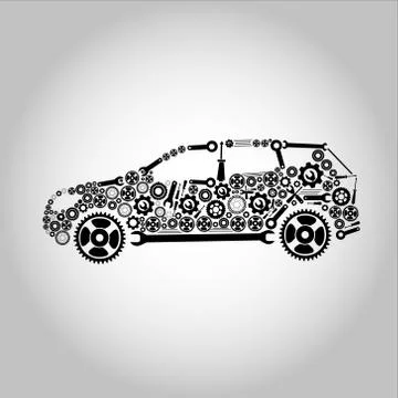 Concept, symbolizing the car as a mechanism Stock Illustration
