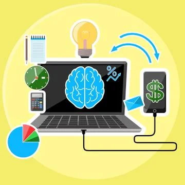 Concept of synchronization technology for business Stock Illustration
