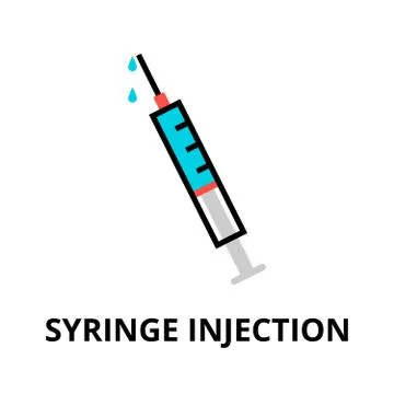 Concept of syringe injection icon Illustrazione stock