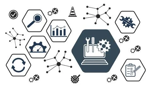Concept of system maintenance Illustrazione stock