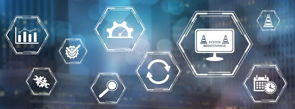 Concept of system maintenance Stock Illustration