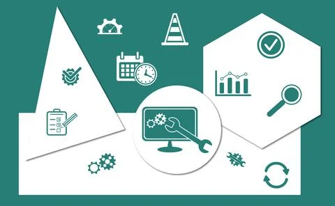 Concept of system maintenance Illustrazione stock