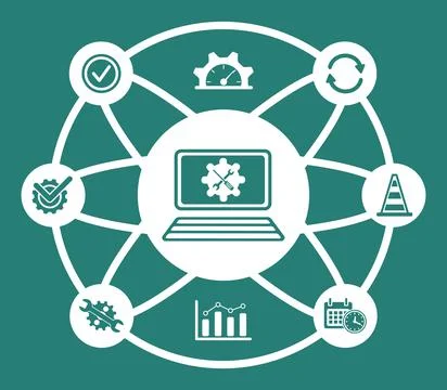 Concept of system maintenance Stock Illustration