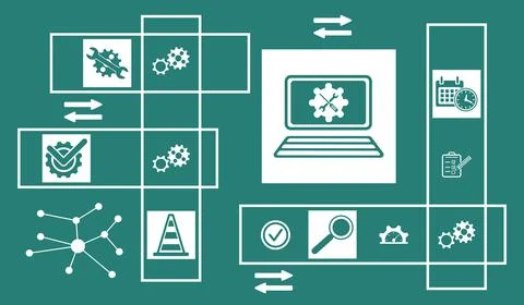 Concept of system maintenance Illustrazione stock