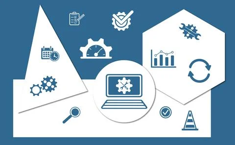 Concept of system maintenance Illustrazione stock