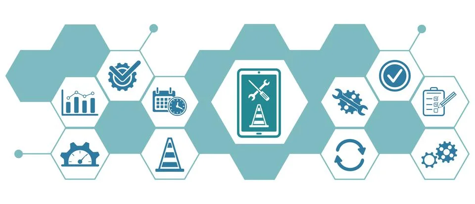 Concept of system maintenance Stock Illustration