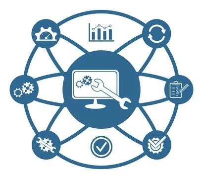 Concept of system maintenance 스톡 일러스트