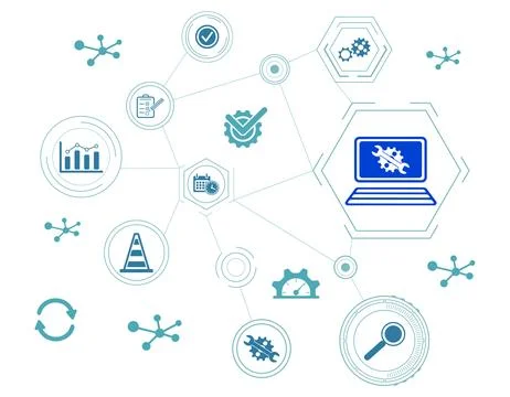 Concept of system maintenance Illustrazione stock