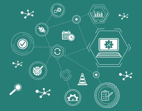 Concept of system maintenance Stock Illustration