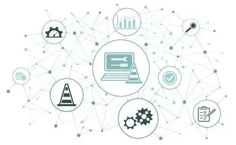 Concept of system maintenance Illustrazione stock