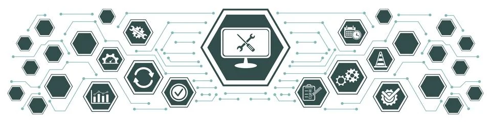 Concept of system maintenance Stock Illustration