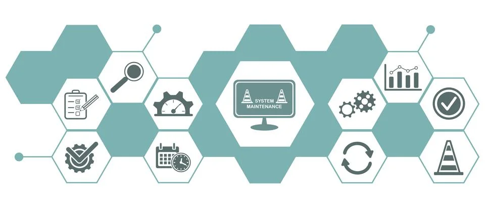 Concept of system maintenance Stock Illustration