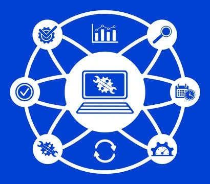 Concept of system maintenance Stock Illustration