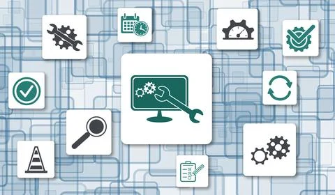 Concept of system maintenance Stock Illustration