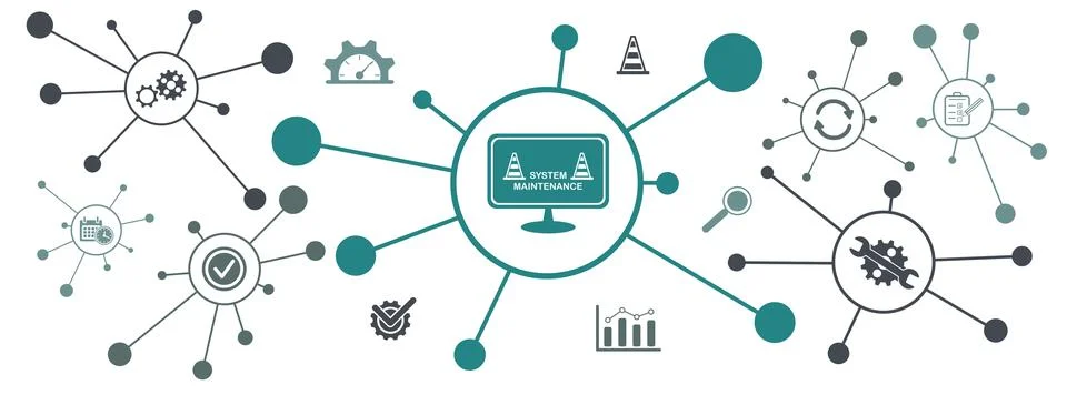 Concept of system maintenance Stock Illustration