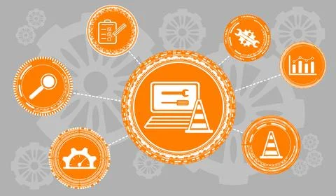 Concept of system maintenance Illustrazione stock