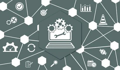 Concept of system maintenance 스톡 일러스트