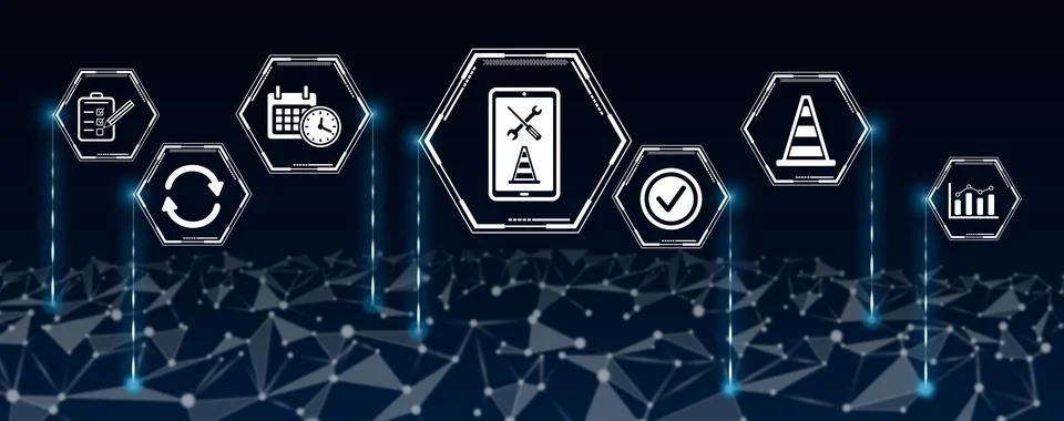 Concept of system maintenance 스톡 일러스트