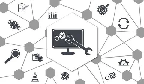 Concept of system maintenance 스톡 일러스트