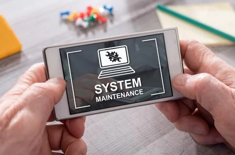 Concept of system maintenance 스톡 사진