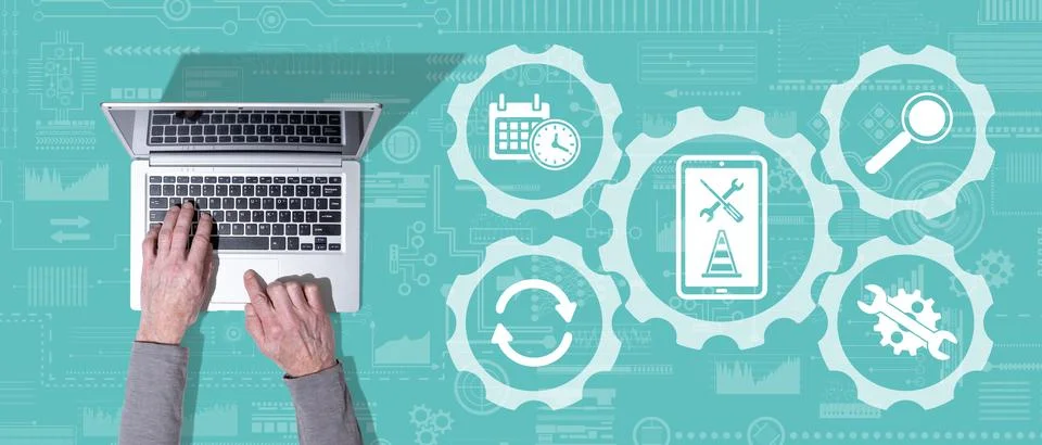 Concept of system maintenance Stock Photos