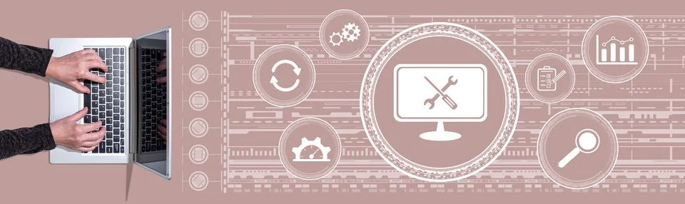 Concept of system maintenance Stock Photos