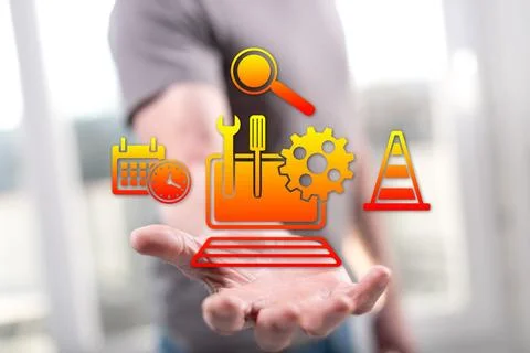 Concept of system maintenance Stock Photos