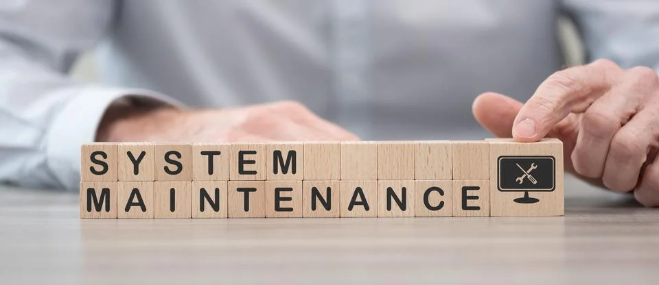 Concept of system maintenance Stock Photos