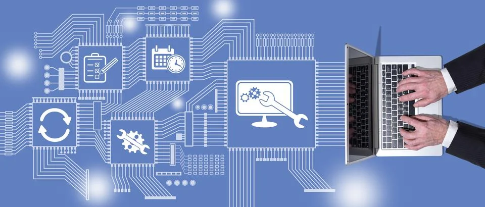 Concept of system maintenance Stock Photos
