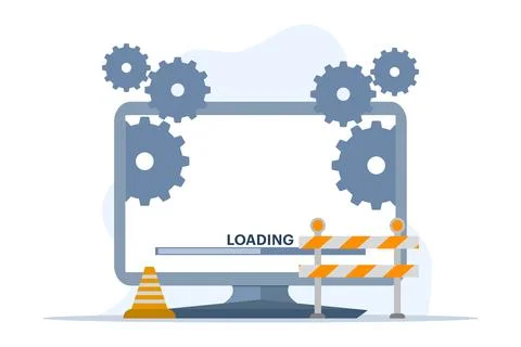 Concept of system maintenance, program and application update. Stock Illustration
