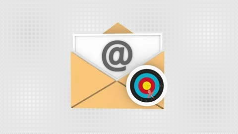 The concept of targeted email marketing an envelope and a target board conc.. Stock Footage 304525789