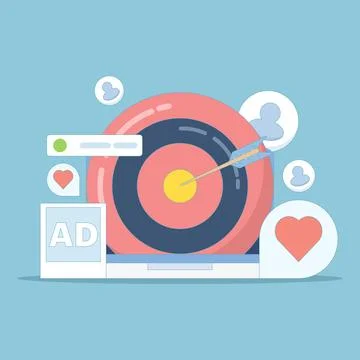 Concept of Targeting specific audience through social media marketing technology Illustrazione stock