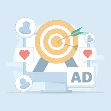 Concept of Targeting specific audience through social media marketing technology 스톡 일러스트