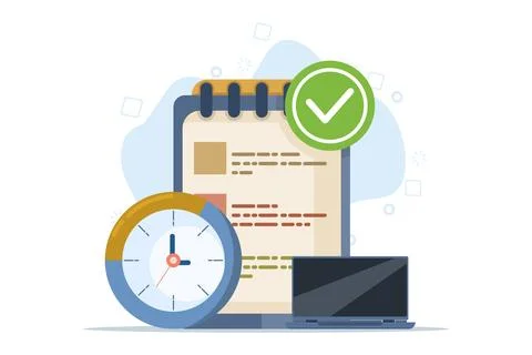 Concept of task management, request management tools, to-do lists and deadlines. Stock Illustration