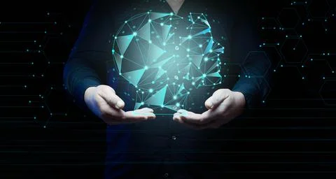Concept of teaching artificial intelligence to various tasks, replacing human Stock Photos