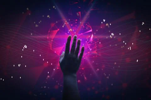 Concept of teaching artificial intelligence to various tasks, replacing human Stock Photos