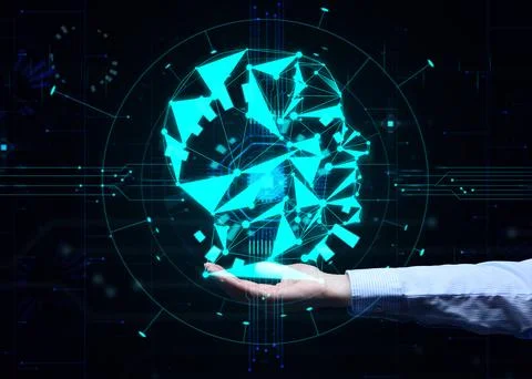 The concept of teaching artificial intelligence to various tasks, replacing.. Stock Photos